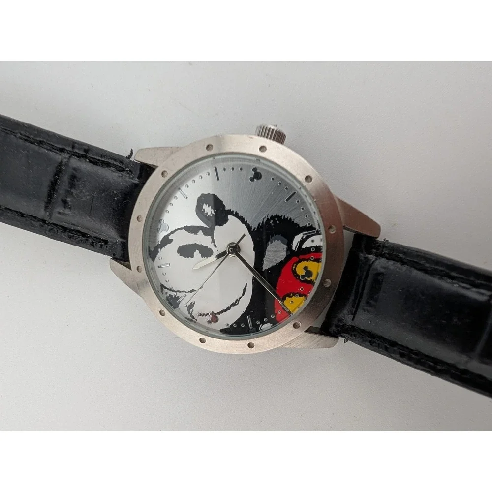 Disney Mickey Mouse Limited Release‎ Watch 33mm Case Leather Band- New Battery